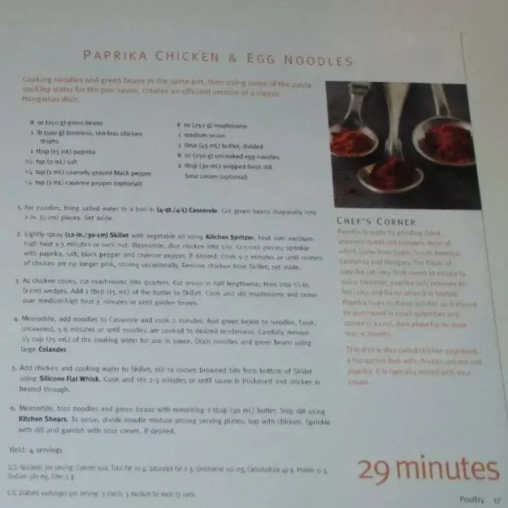 Cookbook Pampered Chef 29 Minutes to Dinner 2007 Softcover Cooking Recipe Book